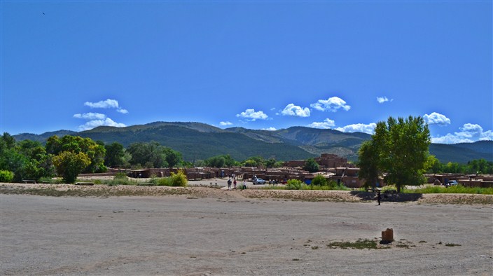 A wide view of the pueblo grounds